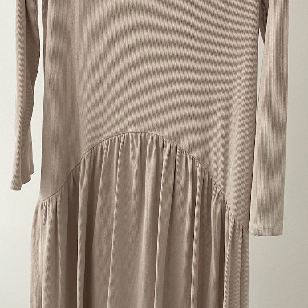 Zara tan long sleeved dress
